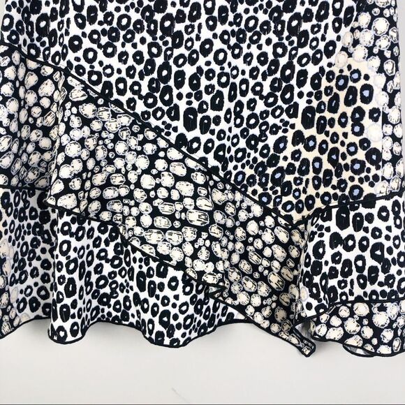 DEREK LAM 10 CROSBY | Animal Print Ruffle Skirt NEW Women’s Size 8 - Picture 5 of 13